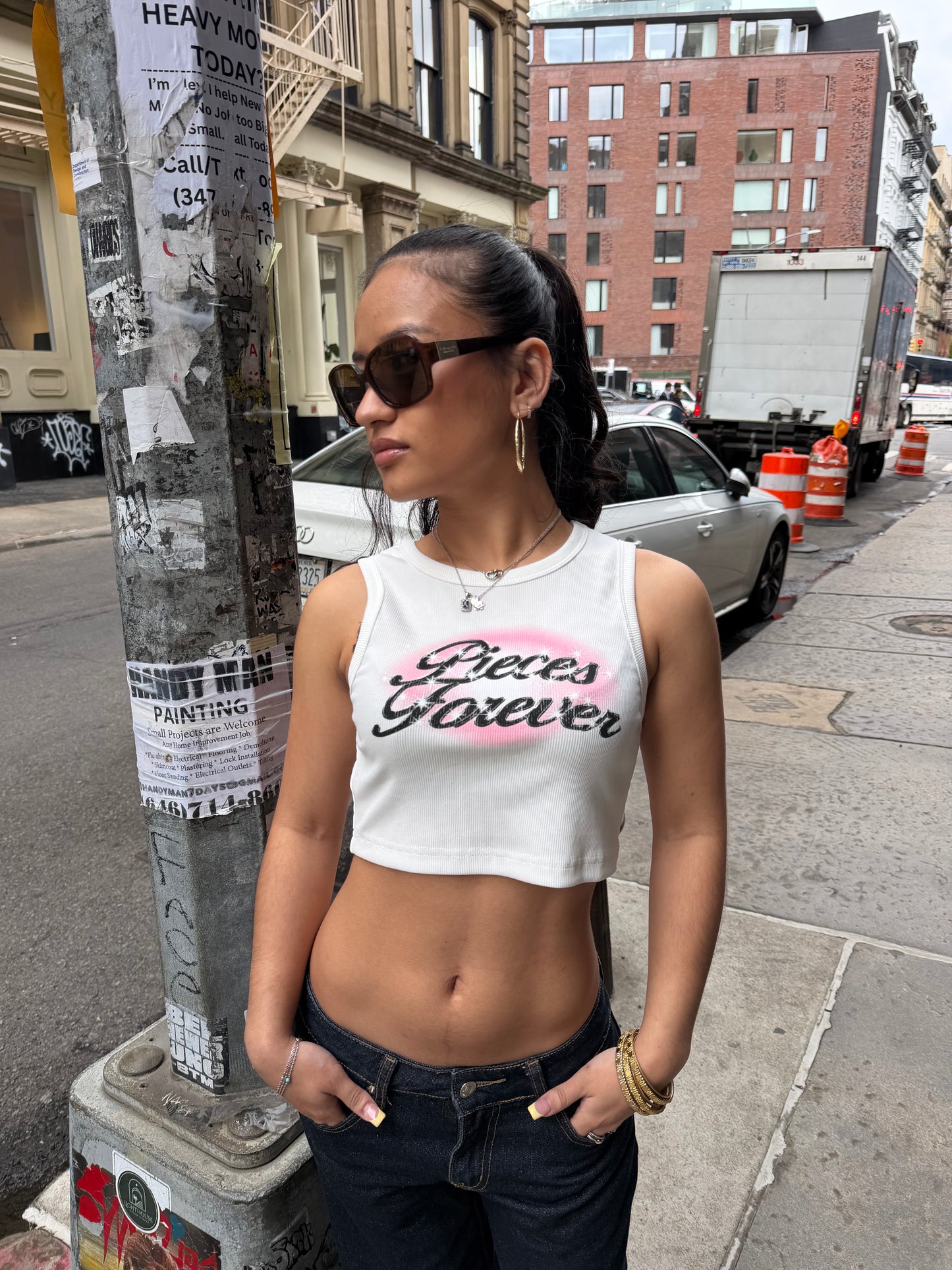 “ Pieces forever “ Cropped Tank